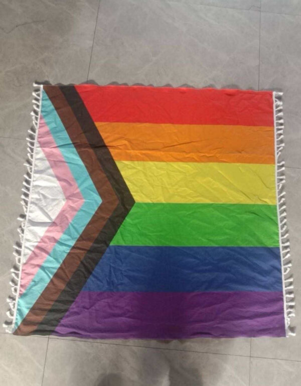 The rainbow flag Kuffiya spread out